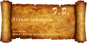 Tittes Dorottya névjegykártya